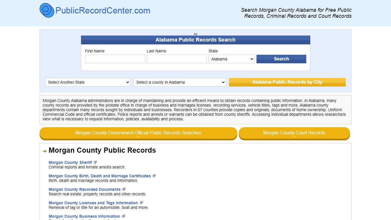 Morgan County Alabama Free Public Records - Court Records ...